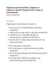 ano-ano ang datos|datos in English .